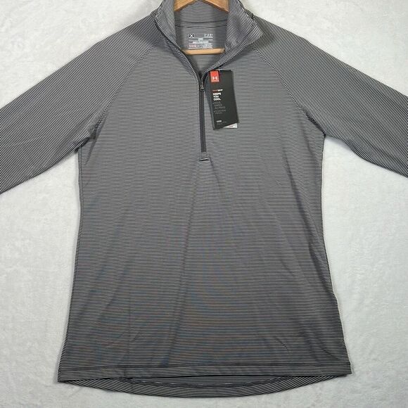 Under Armour gray Women's Tech Stripe 1/4 Zip-NWT- women Small - Picture 1 of 8